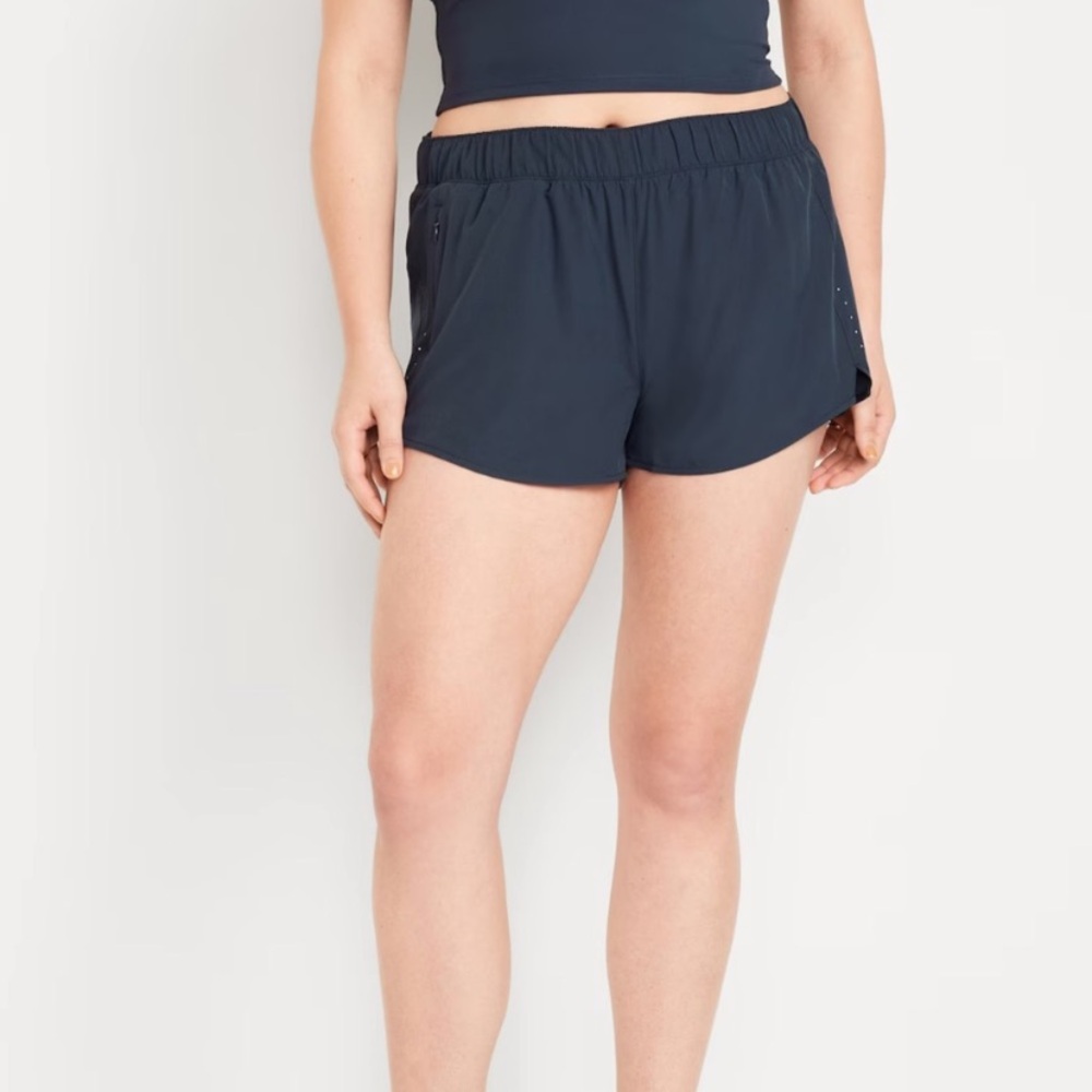 NWT Old Navy Women's Mid-Rise StretchTech Run Shorts -- 3-inch inseam Dusk Navy - Picture 3 of 6